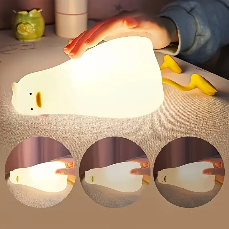 1pc cute duck shaped rechargeable table lamp with multi level dimming usb powered touch control polished for bedroom office decor perfect gift for girls bedroom night light lamp design polished duck decor Product details 2