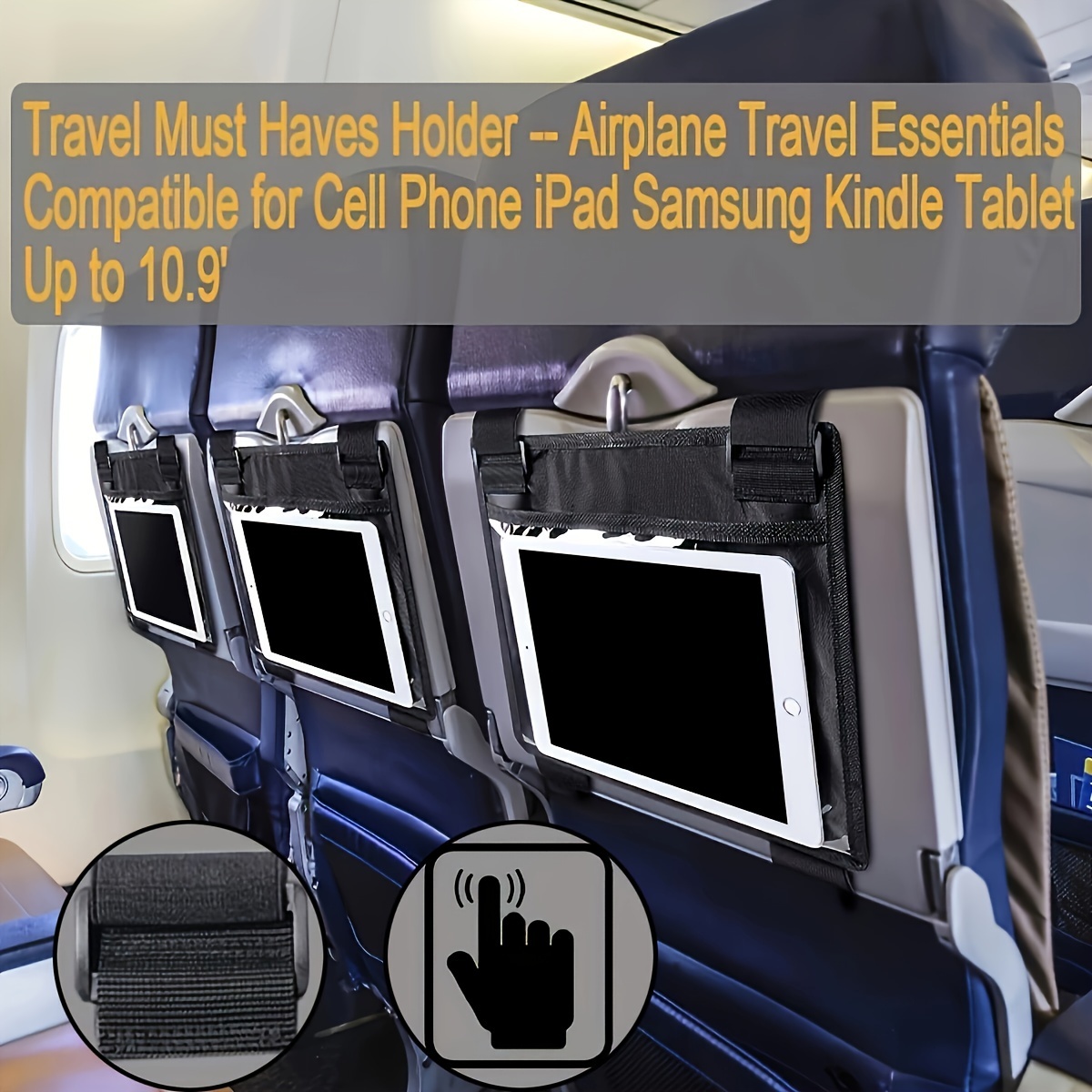 a single black travel table stand for tablets suitable for high speed trains and airplanes