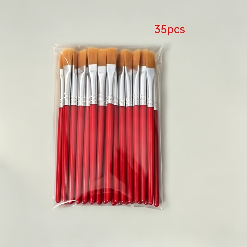 TEMU 1 Pack Of 35 Nylon Hair Brushes Suitable For Watercolor, Acrylic Paint, Art Painting, Very Suitable For Painting Enthusiasts And Beginners