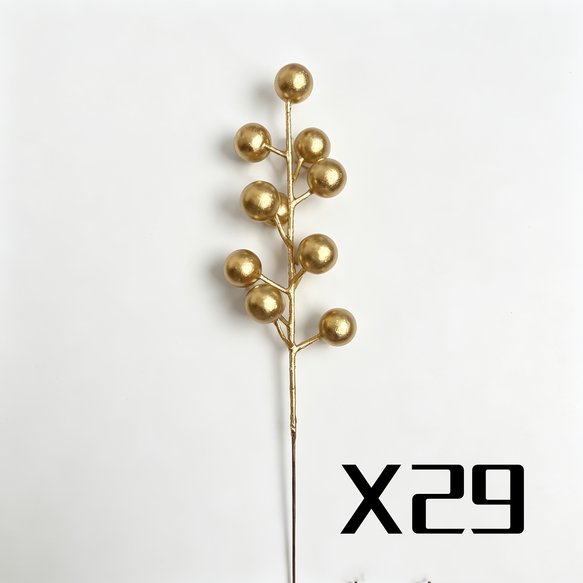 TEMU 29pcs Set Of Simulated Golden Christmas Berry Stems, Christmas Table Corner Vase Decoration, Artificial Flowers