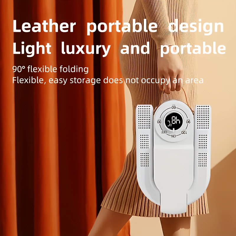  portable shoe boot dryer with intelligent temperature air circulation delay timer auto odor eliminating fast drying for all shoes gloves boots eu plug 220 240v folding design glove drying solution durable plastic exterior details 4