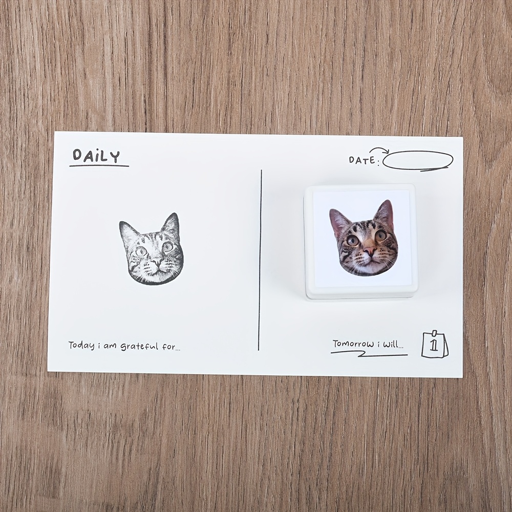 1pc Custom Pet Portrait Self-inking Stamp, Personalized Pet Memorial Birthday Gift, Thanksgiving Present, Christmas Gift – Durable Plastic Material