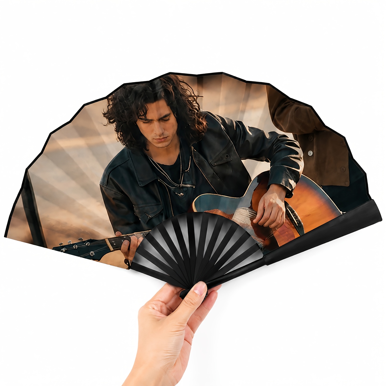 TEMU Éventail pliable personnalisé à impression photo DIY, peut des photos de couple, commémoratif , convient pour remercier de mariage, cadeau de