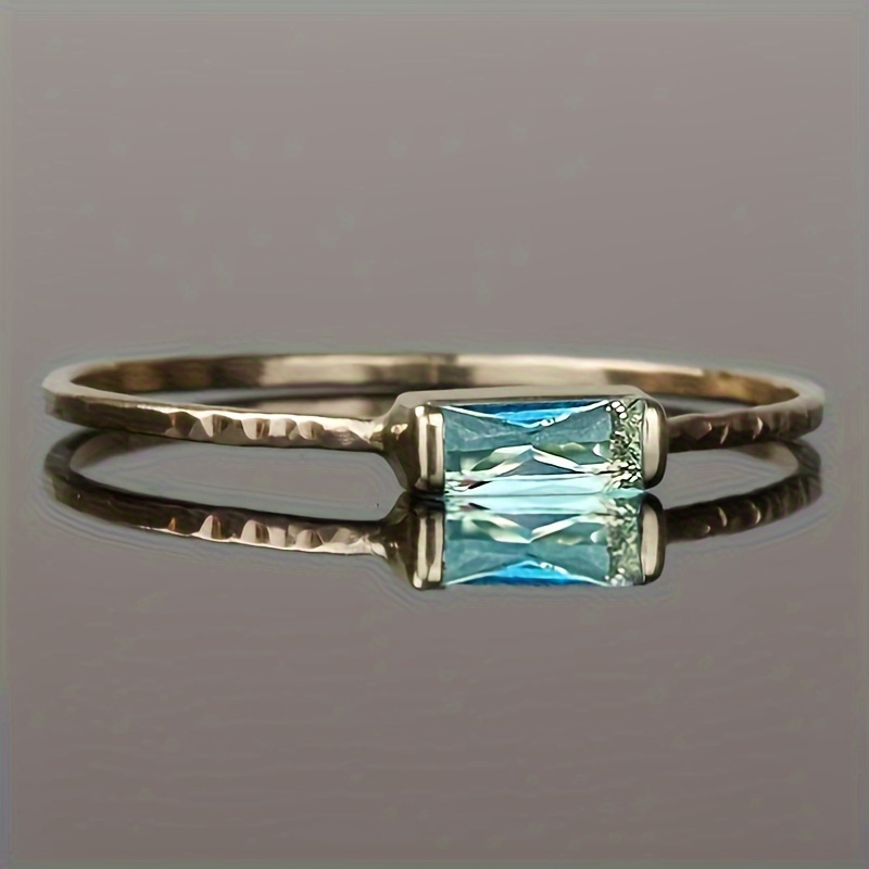Vintage Gemstone Ring Golden Tone Copper for Women
