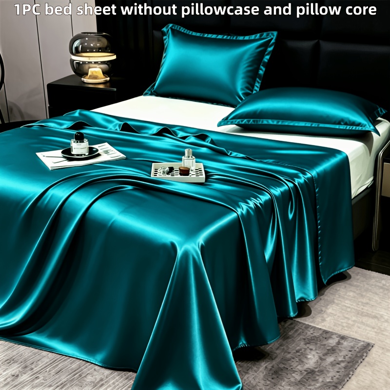 TEMU 1pc Sheets Are Easy, Luxurious, Solid Color, Lightweight, Soft, And Comfortable, Suitable For Family Dormitories, Bedrooms, And Machine Washable