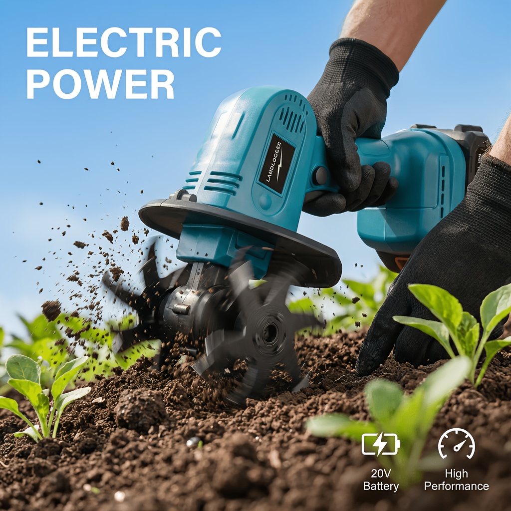 20v cordless   cordless electric   cultivator  s for gardeningtool set garden tools lightweight handheld cultivator 9inch tilling width 6 6inch depth     ideal for tilling sowing in yards lawns gardens nice gardening tool