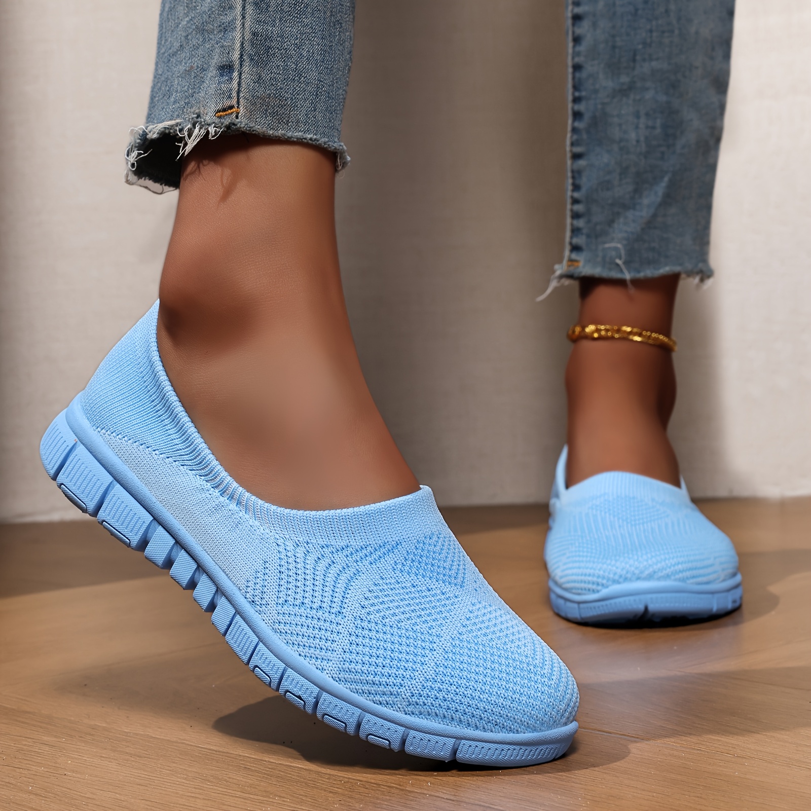 Image of [sneakers] Spring Summer Women's Lightweight Breathable Comfortable, Outdoor Casual Athletic Shoes, Slip-on Lazy Shoes