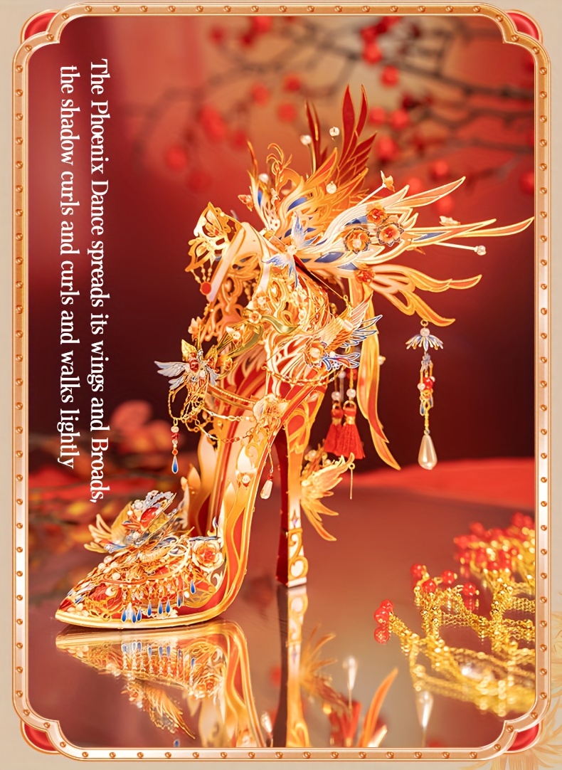  magic crystal shoes metal puzzle assembly toy diy handmade challenge game learning educational puzzle toy details 3