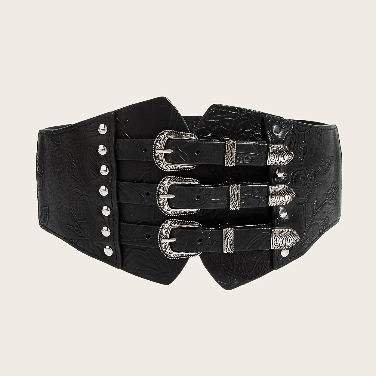 TEMU 1pc Women's Elastic Waist Cincher, Y2k Fashion Hot Mesh Punk Style Corset Belt, Outerwear Decorative Waistband With Ties, Halloween Music