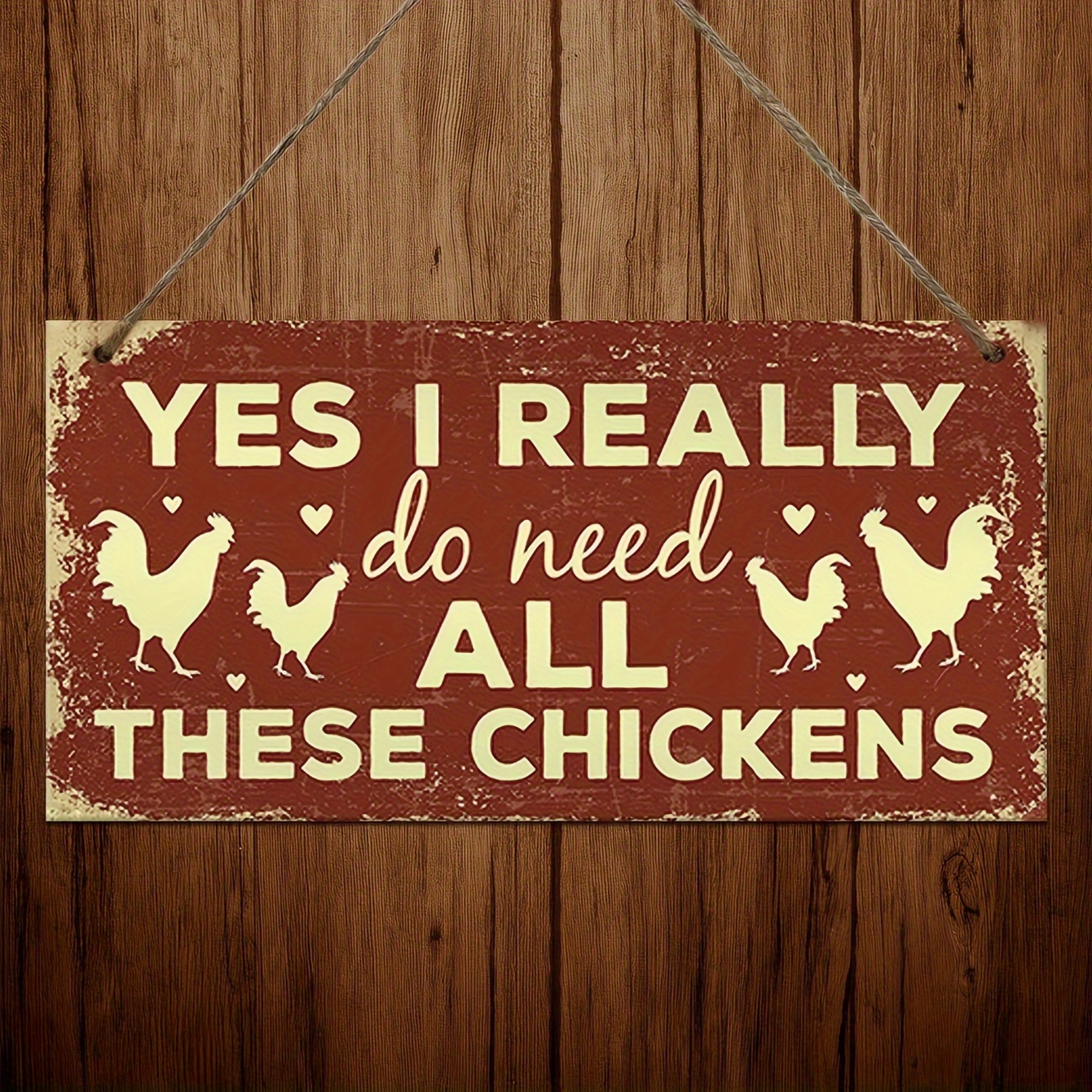 

1pc Farmhouse Chicken Coop Decorative Sign, Wooden Art Board, Material: Wood, With "yes I Really Do Need All Chickens" Quote, For Wall Hanging Farm Decor