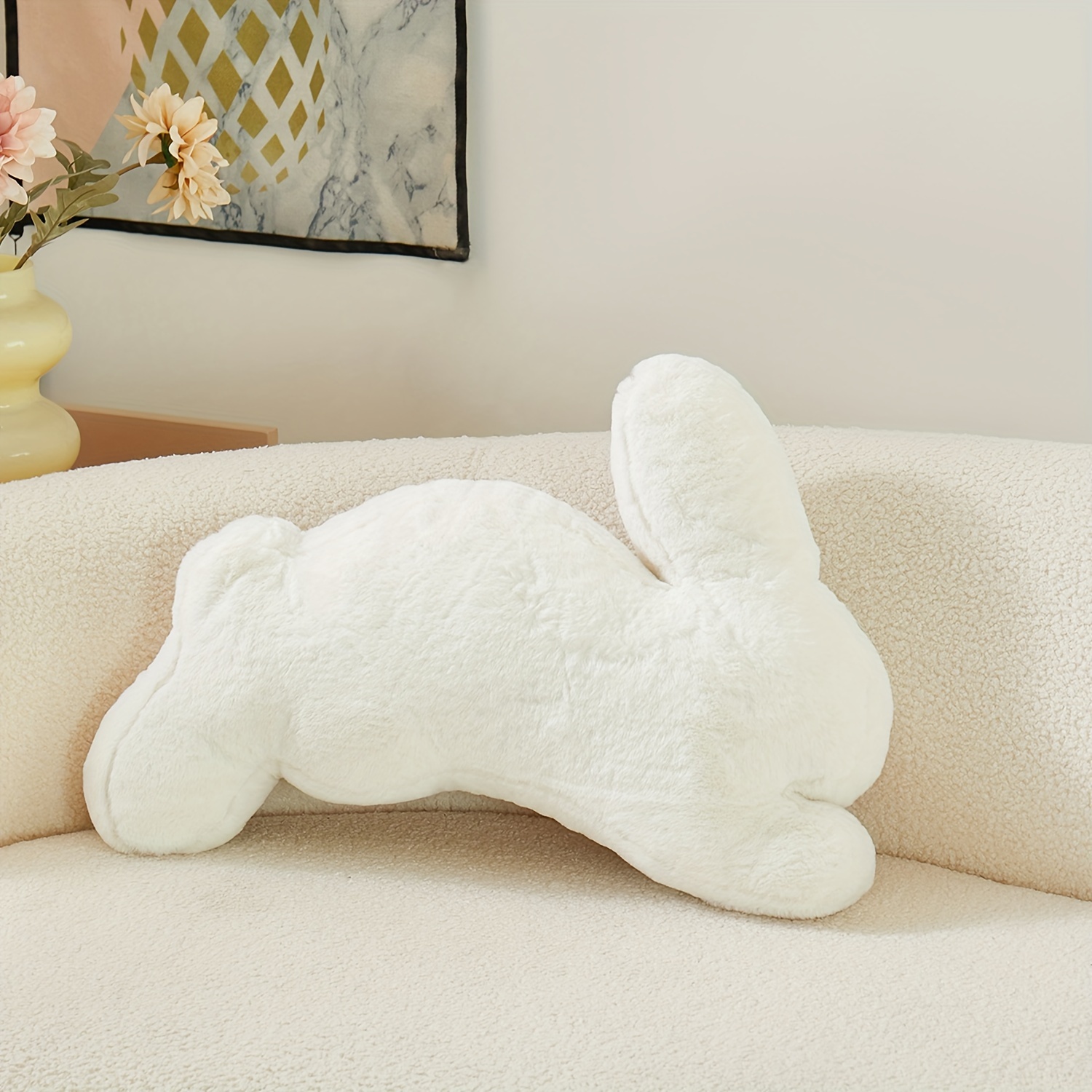 1pc, Shaped Pillowcase, Shaped Rabbit Pillowcase, Double-sided , Suitable For Sofa, Living Room, Bedroom Home Decoration
