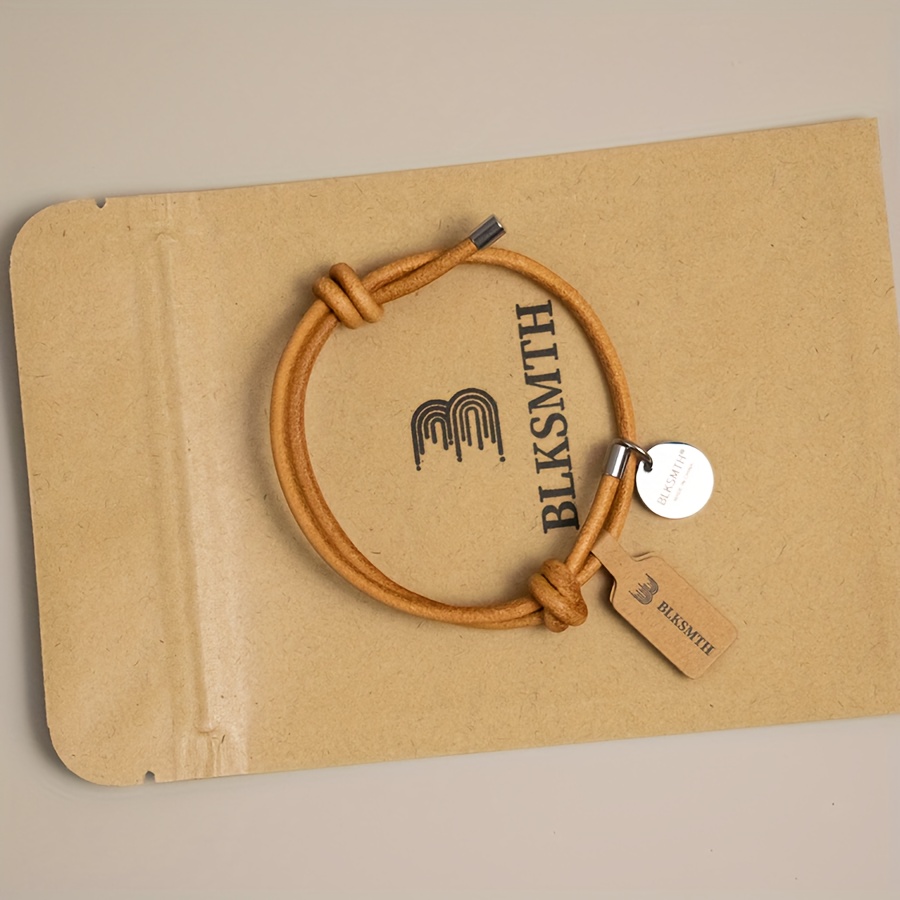 Blksmth Unisex Leather Hand-woven Adjustable Bracelet For Music Festivals And Exchanges