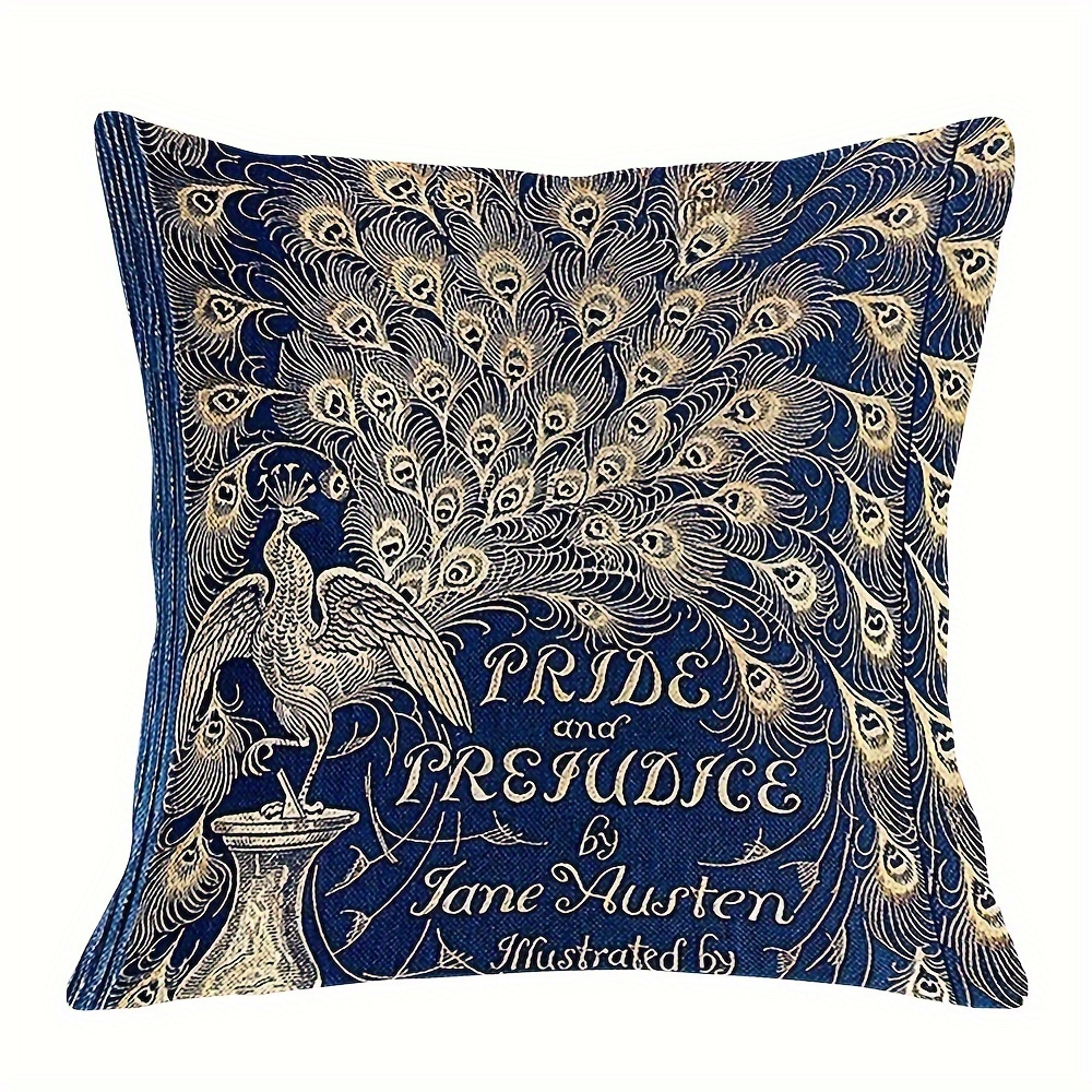 

1pc Elegant "" Throw Pillow Cover, 18x18 Inch, Short Plush, Zippered, Machine Washable - Sophisticated Blue & For Home & Outdoor Farmhouse Decor, Outdoor Pillow Covers