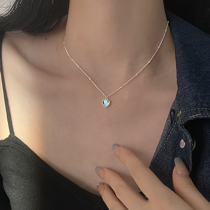 Wild Moonstone Clavicle Chain Necklace in S925 Silver