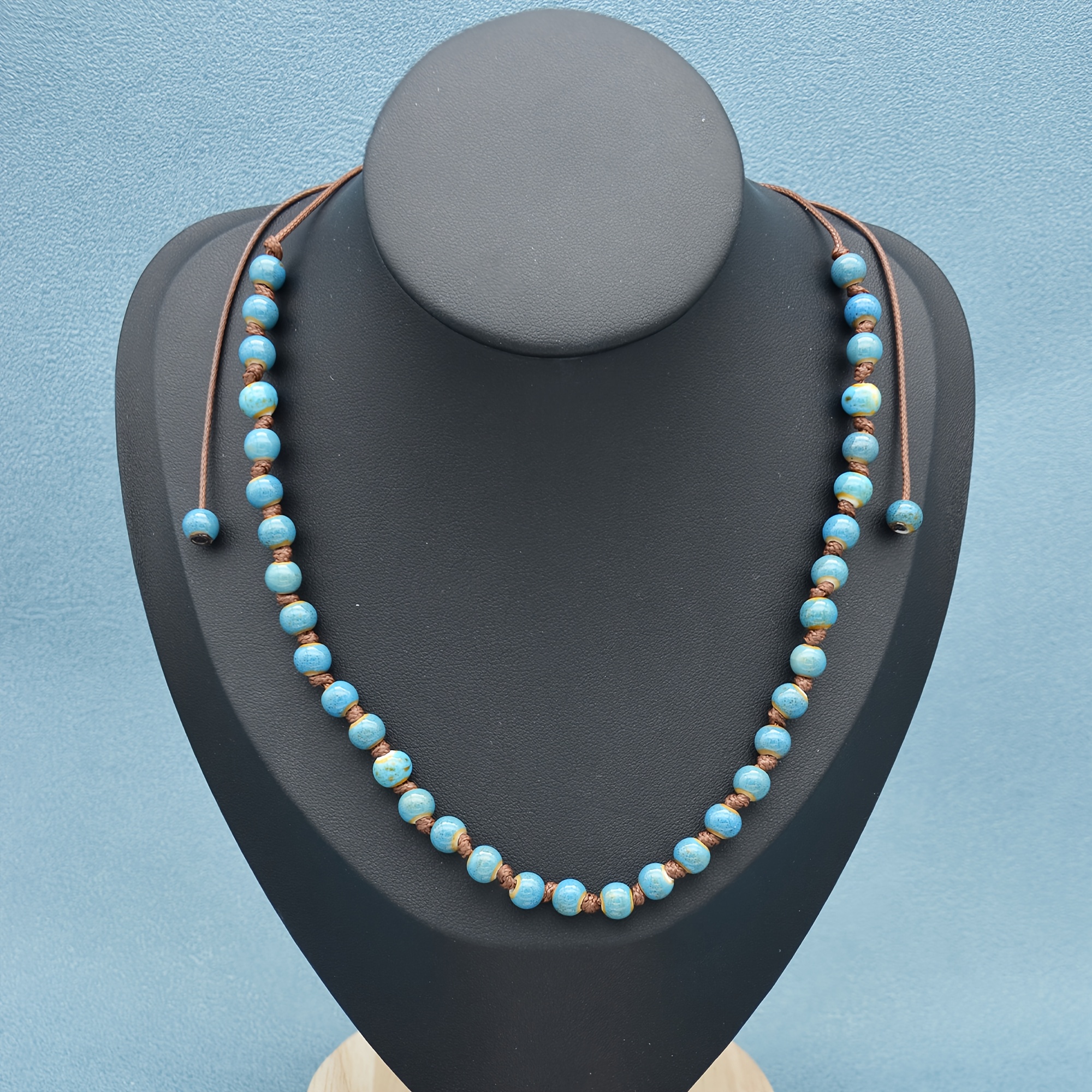 ESBBELA Colorful Ceramic Bohemian Hawaiian Necklace Adjustable 30 48 60