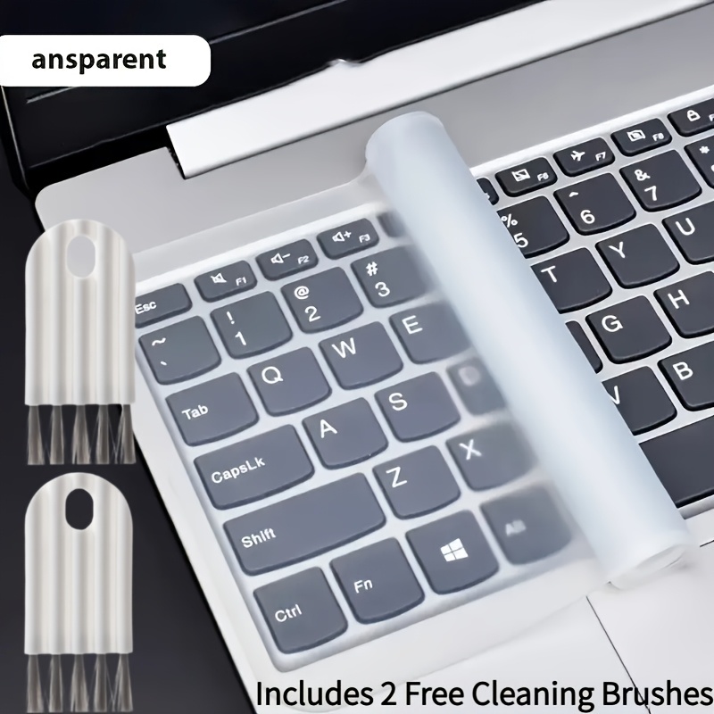 TEMU 1pc Ultra-thin Keyboard Protective Film And 2pcs Keyboard Cleaning Brushes, Effectively Protecting Keyboards And Suitable For 15 To 17.0-inch