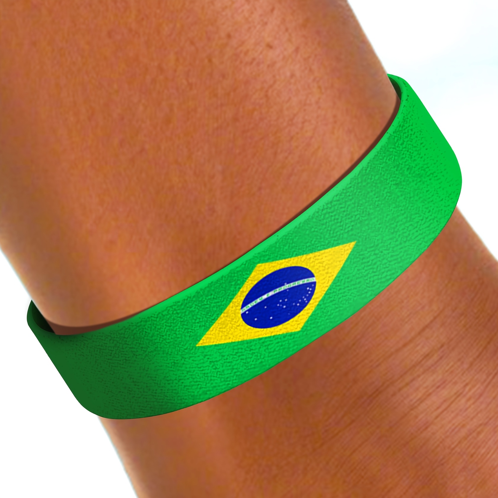 TEMU Country Flag Pattern Polyester Wristband, Unisex Fashion Bracelet Bangle, Ideal For Daily Group Sports, Daily Wear And Cultural Gifts, Party