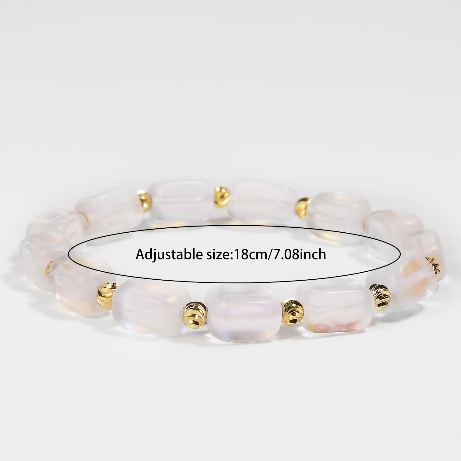 Unisex Minimalist Layered Moonstone Stretch Bracelet, June Birthstone