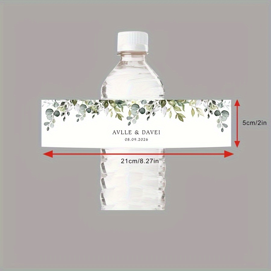 TEMU 30pcs Custom Matte Water Bottle Labels - Reusable, Rectangular Paper Stickers For Decor, Water Bottle Stickers, Personalized, Bottle Label