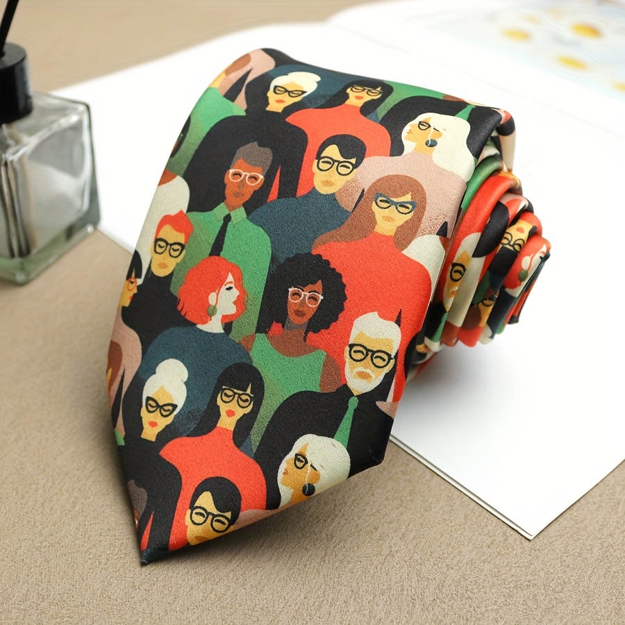 TEMU 1pc Of Floral Print Personalized Handmade Tie Suitable For Street Casual Daily Street Use