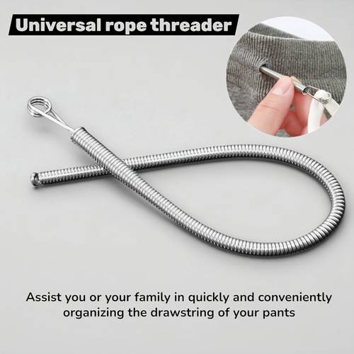 1pc of spring wire threader tool needle stringer for sewing craft repair effortless lacing with stainless steel tip non device for elderly and random postcard