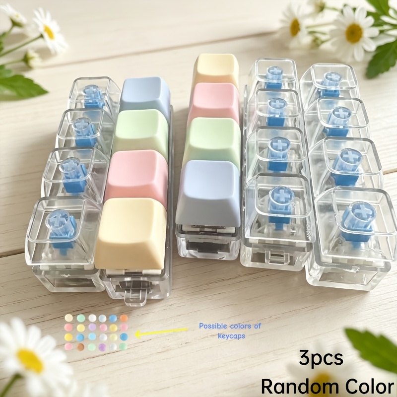 Image of 3pcs Carry-on Multi Key Fidget Clicker, Random , Modular Reorderable Keycap Design Relax Keychain, Mini Edc Gadget, Novelty Gift For & Men, Men's Novelty Keychain