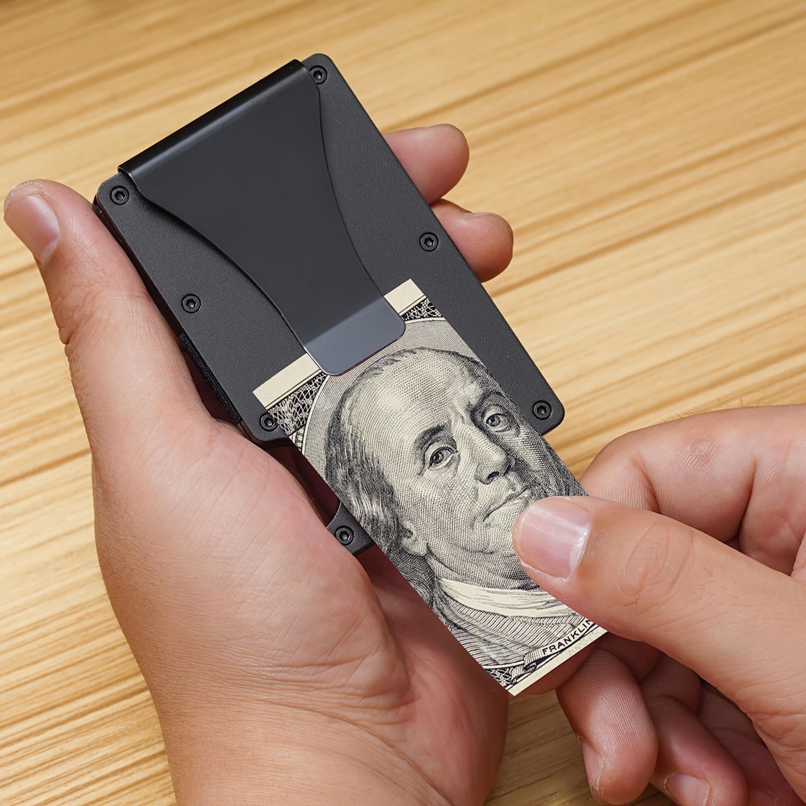 

Aluminum Alloy Metal Wallet Clip With Card Holder Set