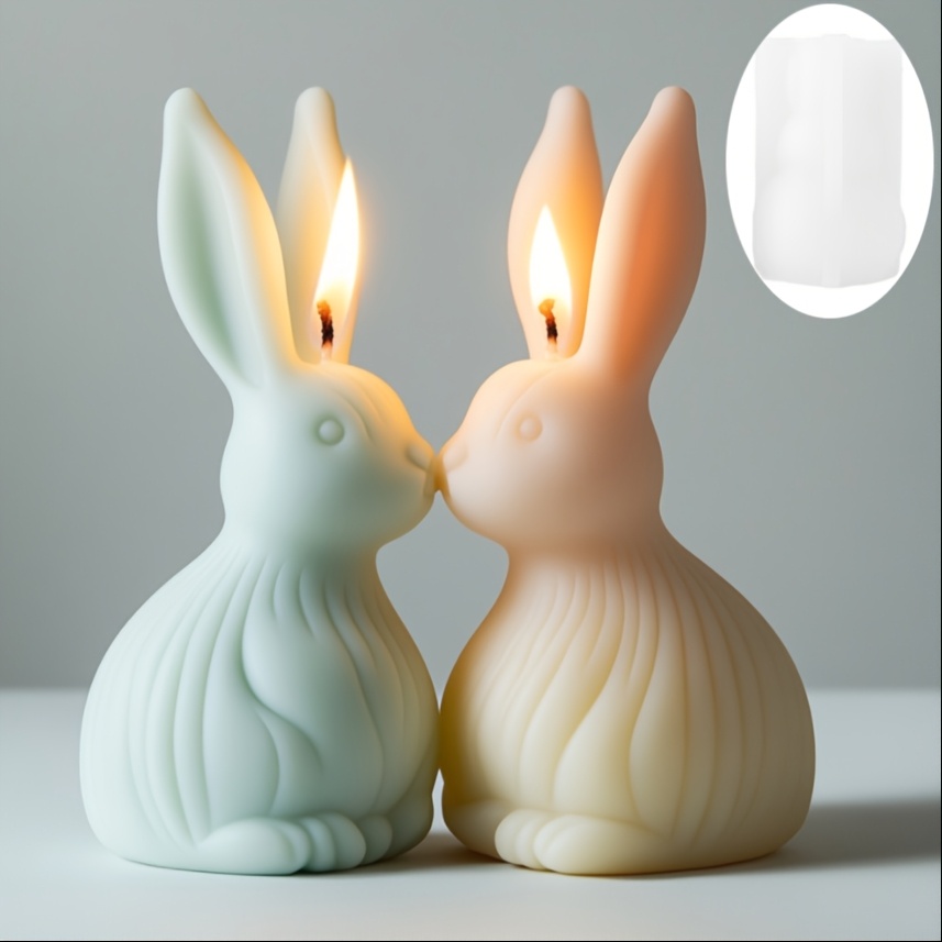 

Resin Casting Molds For Abstract Striped Patterned Rabbit Candles, Cute Rabbits With Long Ears, Epoxy Resin Silicone Molds, Easter Bunny Concrete Cement Plaster Silicone Molds.