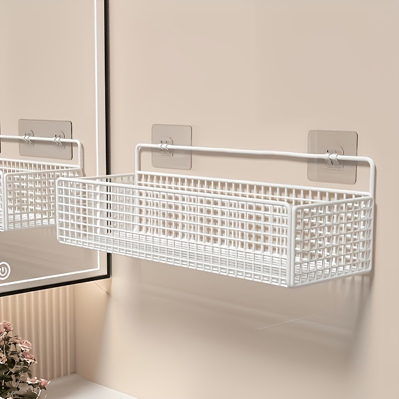 TEMU Mensola da Bagno in Metallo Facile da Installare Senza Foratura - Scaffale da Parete per Bagno, Balcone e Doccia, Design Antiruggine con