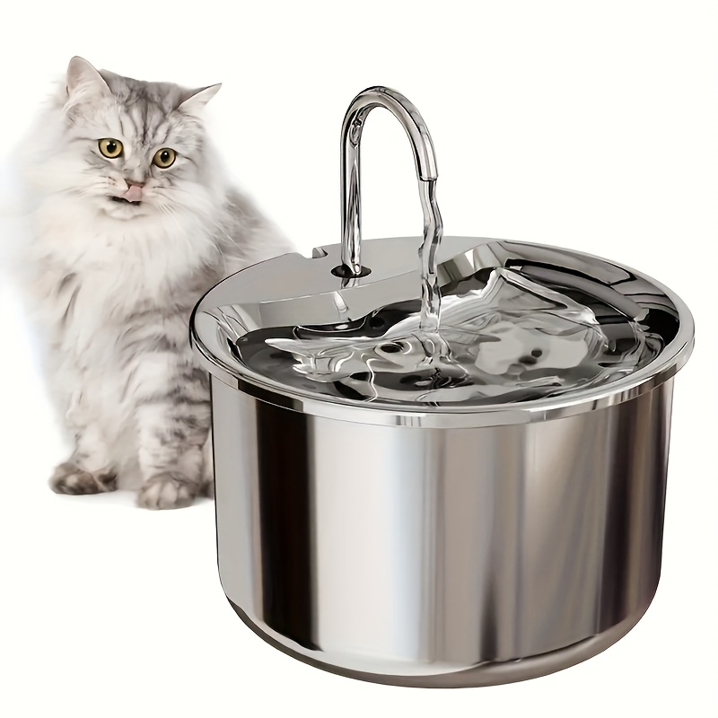 

1pc, Stainless Steel Pet Waterer, Usb Powered, Silent Automatic Cat And Dog Waterer, With Basin, Increase Water Intake, No Battery Required