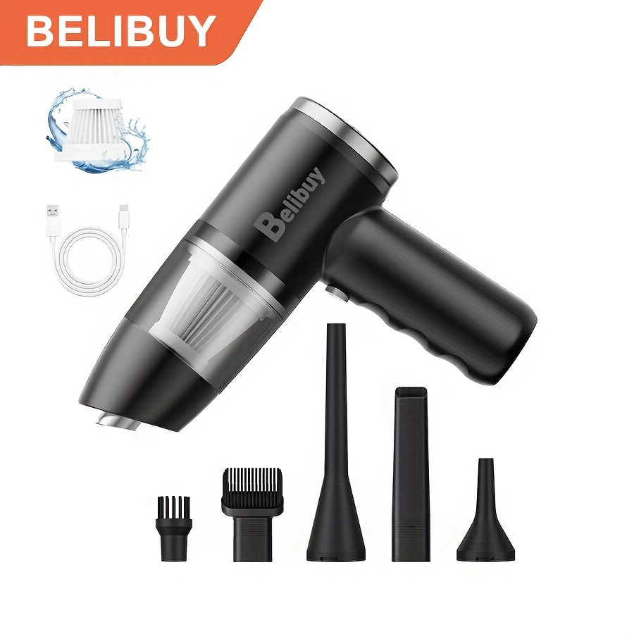 Image of Portable Cordless Handheld Vacuum Cleaner, Aspirated Car Vacuum Cleaner, Combined Blow And Suction, Rechargeable Powerful Car/office/home Vacuum Cleaner