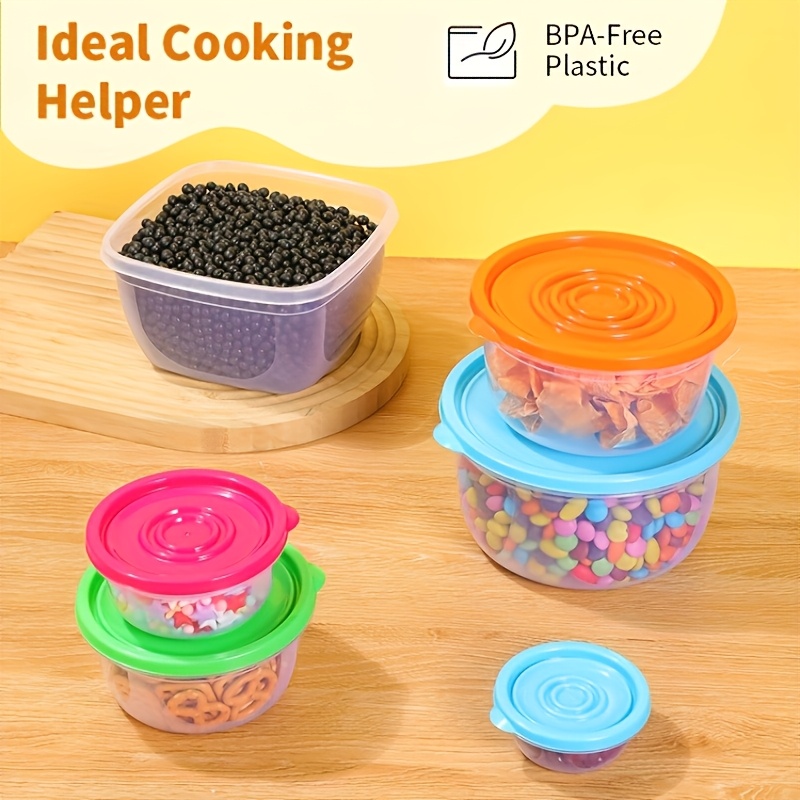 5 pack round plastic food storage containers with lids bpa free microwave safe   large capacity multipurpose fresh keeping boxes for refrigerator household use without electricity details 1