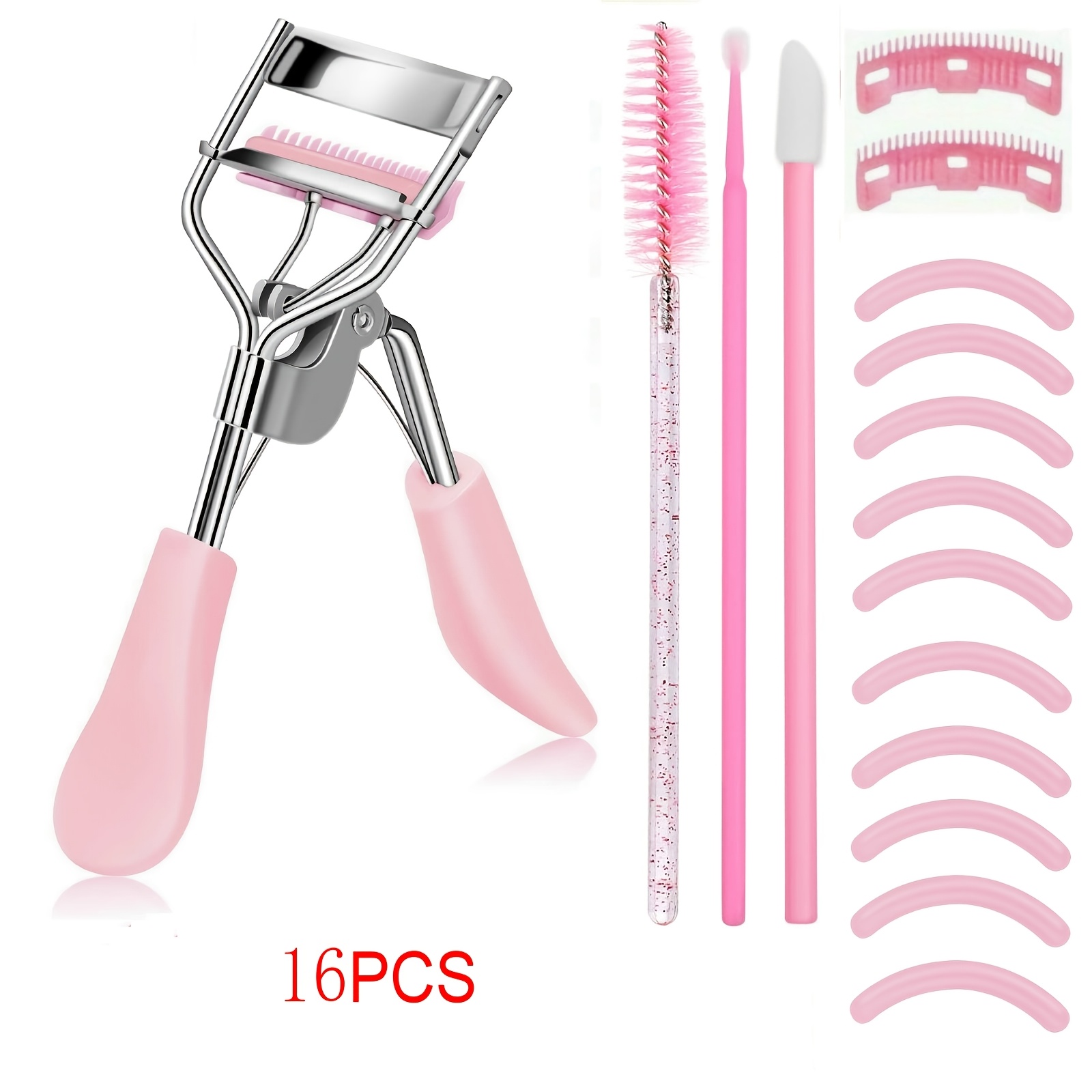 E-shop Weitwinkel Wimpernzange Set Werkzeuge, inklusive Wimpernbürsten, Lippenbürsten, Wimpernzange Ersatzstreifen und Ersatzkämme, praktisch zu