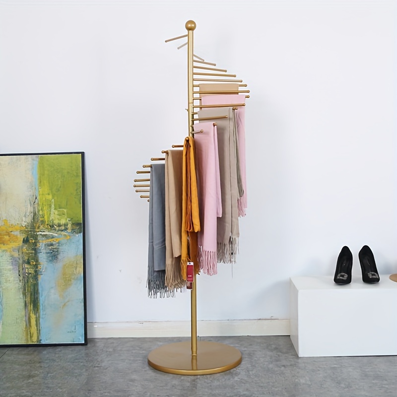 

Towel Rack - Floor Stand For Scarves, Ties & Belts | Rotating Design For Easy | Ideal For Home Organization