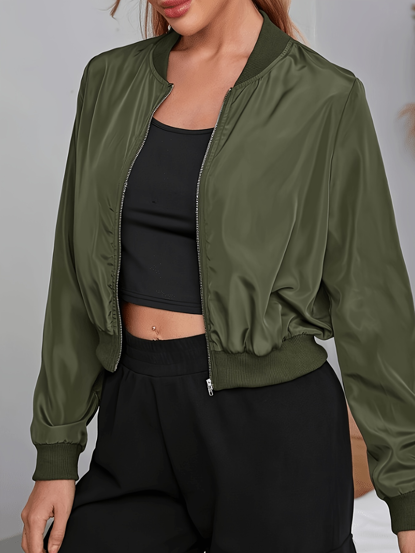elegant womens   jacket casual polyester machine washable solid color with baseball collar for  