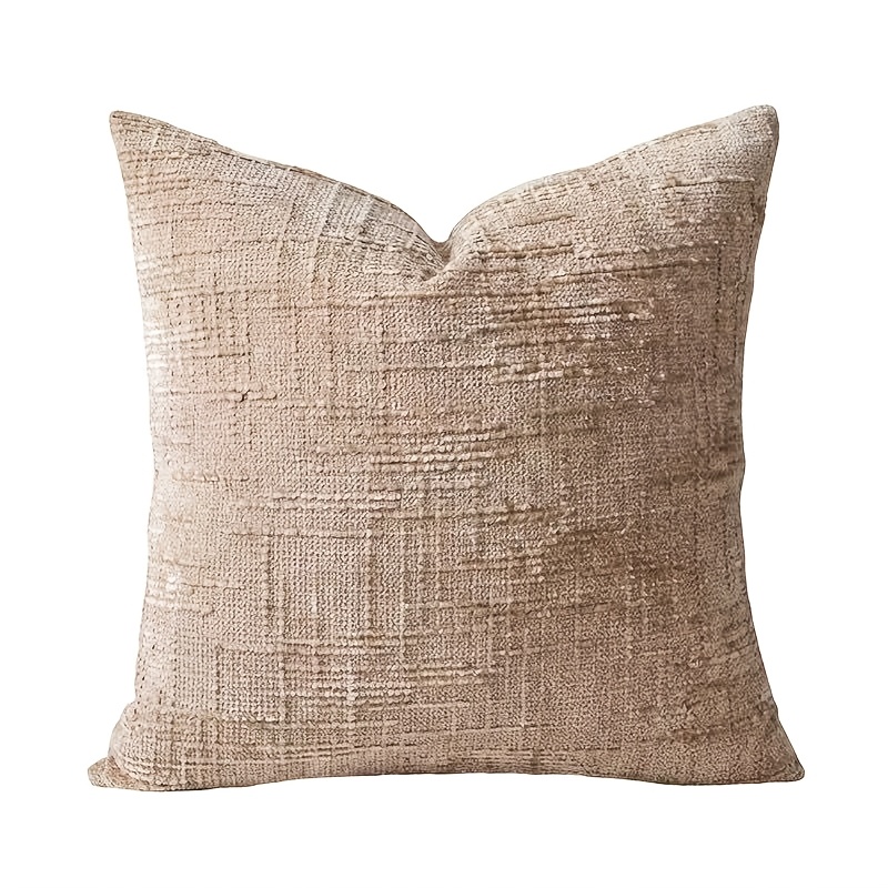 TEMU 1pc Soft Chenille Textured Throw Pillow Covers, Thick Textured Soft Breathable Chenille With Hidden Zipper, Suitable For Bedroom Bedding, Home