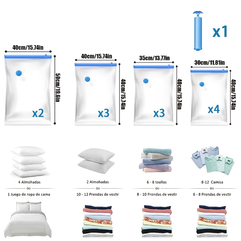 TEMU 13pcs Set - Includes 4 Small + 3 Medium + 3 Large + 2 Extra Large + Hand Pump. Design Combination, Upgraded Thickened Material,