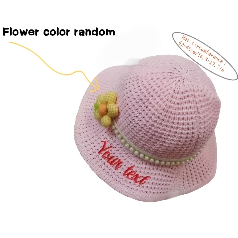 TEMU Sombrero de playa bordado personalizado - Se puede personalizar con /texto, elegante y , una opción para atuendos diarios en y otoño. Adecuado