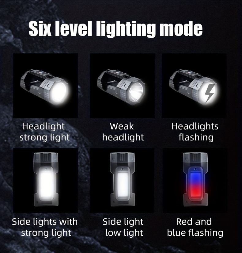 high power and ultra large portable multifunctional led solar camping light ip44 rechargeable flashlight suitable for outdoor hiking and camping usb charging non water resistant Product details 8