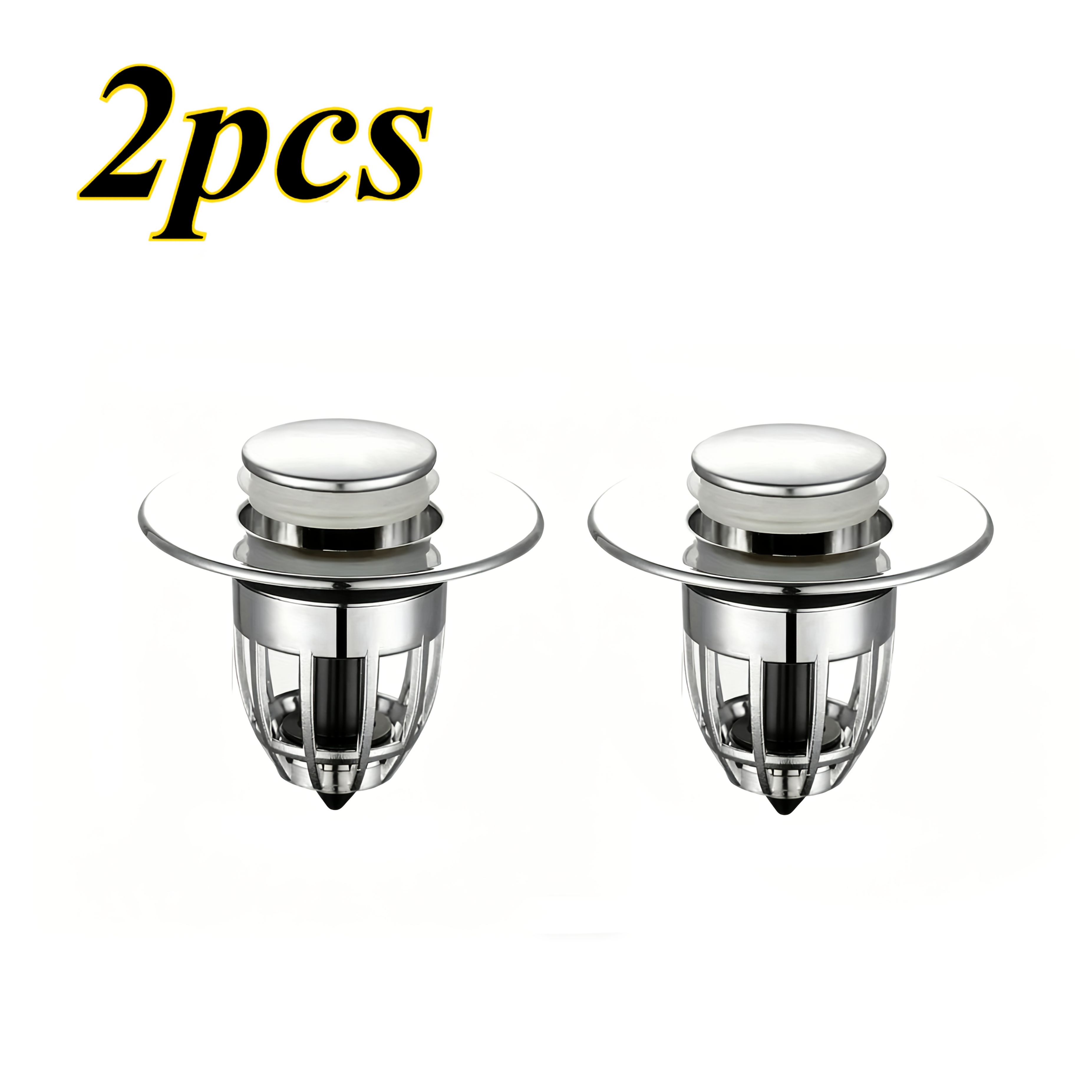 Image of 2pcs Face Wash Basin Drain Plug Sink Bouncing Core Drainer Insect-proof Odor-proof Anti-clogging Kitchen Sink Filter Net Presser Suitable For Home Face Wash Basin Sink Bathroom