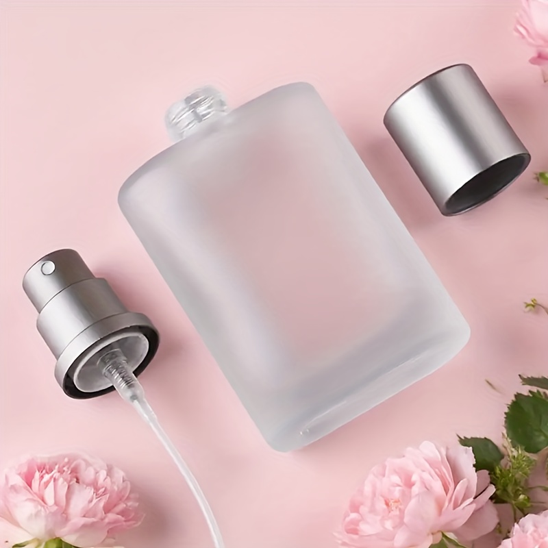 1pc 30/50ml Square Frosted Perfume Bottle Atomizer, Suitable For Perfume, Skincare , Durable And Shatterproof, Portable Travel Makeup Packaging