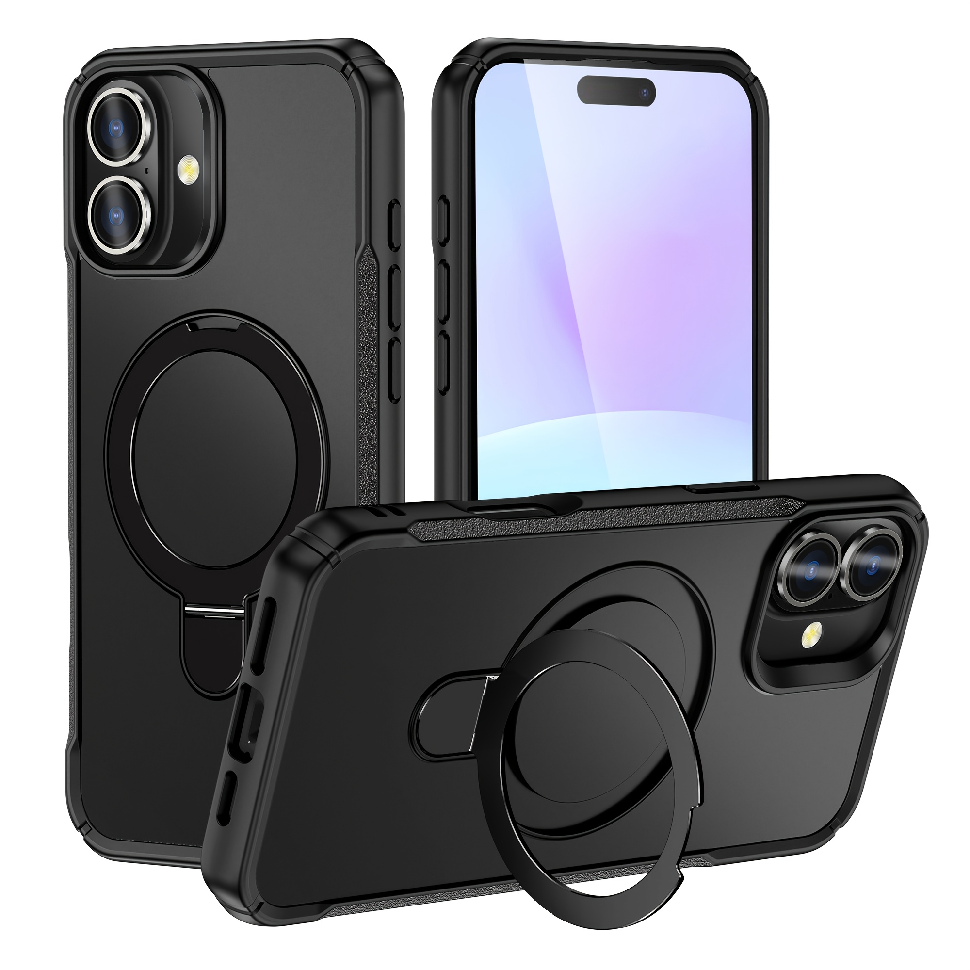 TEMU Phone Case - Suitable For Iphone 18/17/16/15/14/13/12/pro/pro Max/ Phone Case, With Magnetic Adsorption Charging Phone Case, With Ring