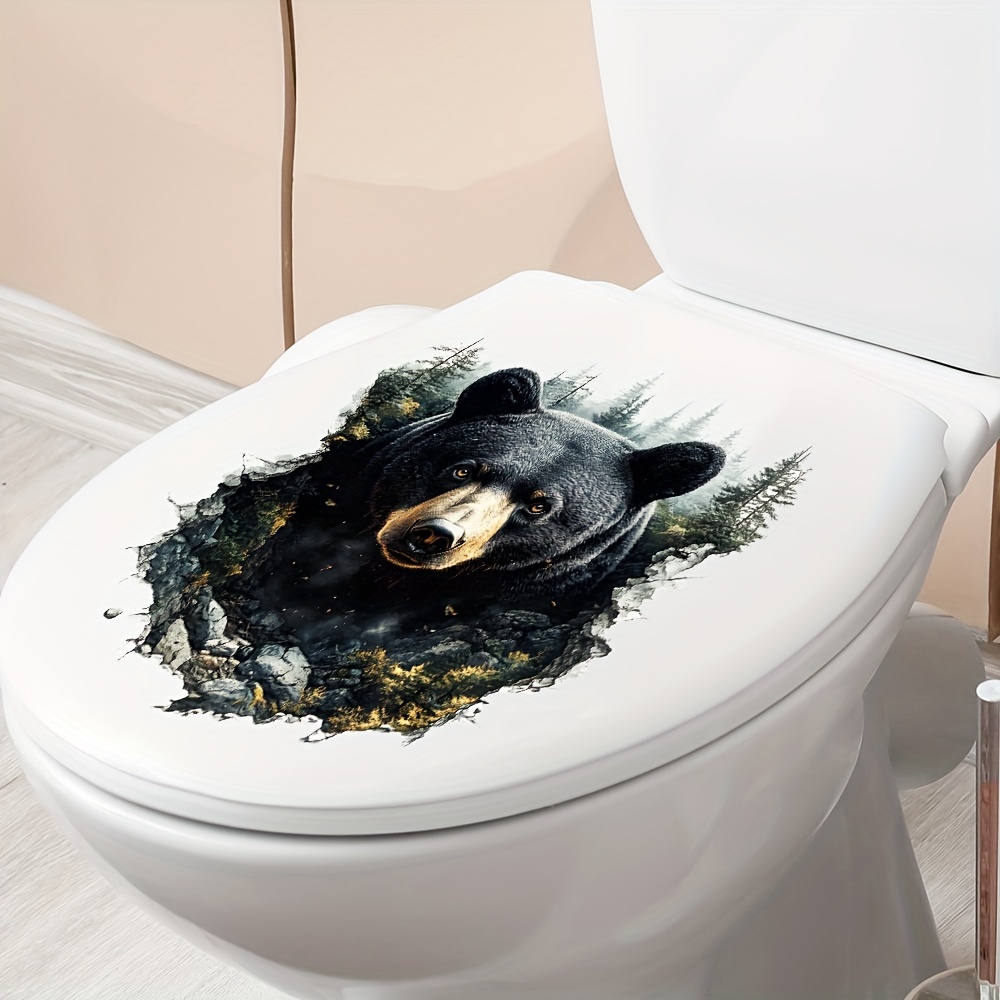 Funny Panda Toilet Seat Decal Sticker - 'Put Me Down' Matte Black Vinyl Decal For Bathroom Decor