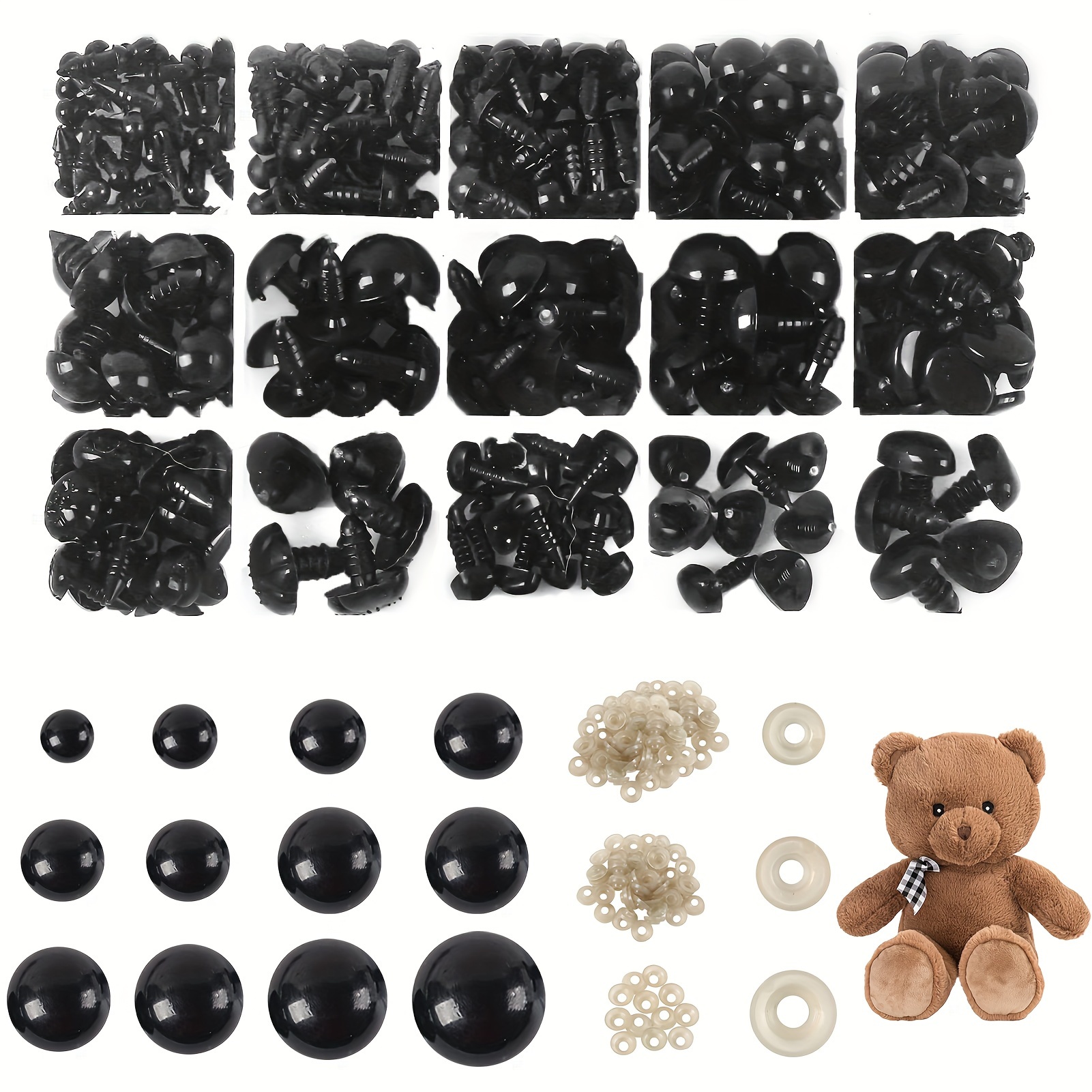 Ojos de Seguridad para Amigurumis Negro – 10 mm – Estambres Sweet Crochet