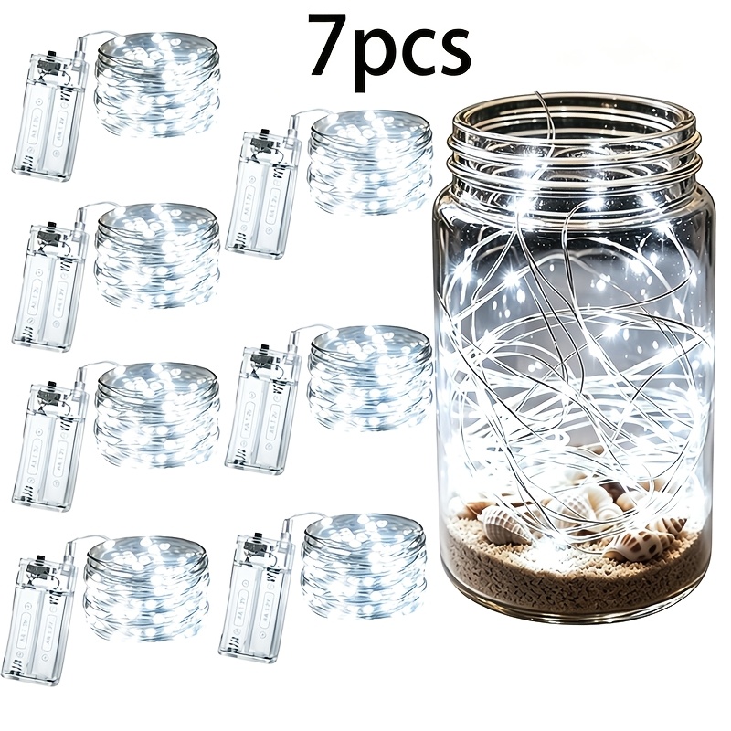 TEMU Lot de 7, 118 pouces, Guirlande Lumineuse LED Blanche, Guirlande Lumineuse Décorative Multifonctionnelle, Longueur de 3 mètres, , Lumière