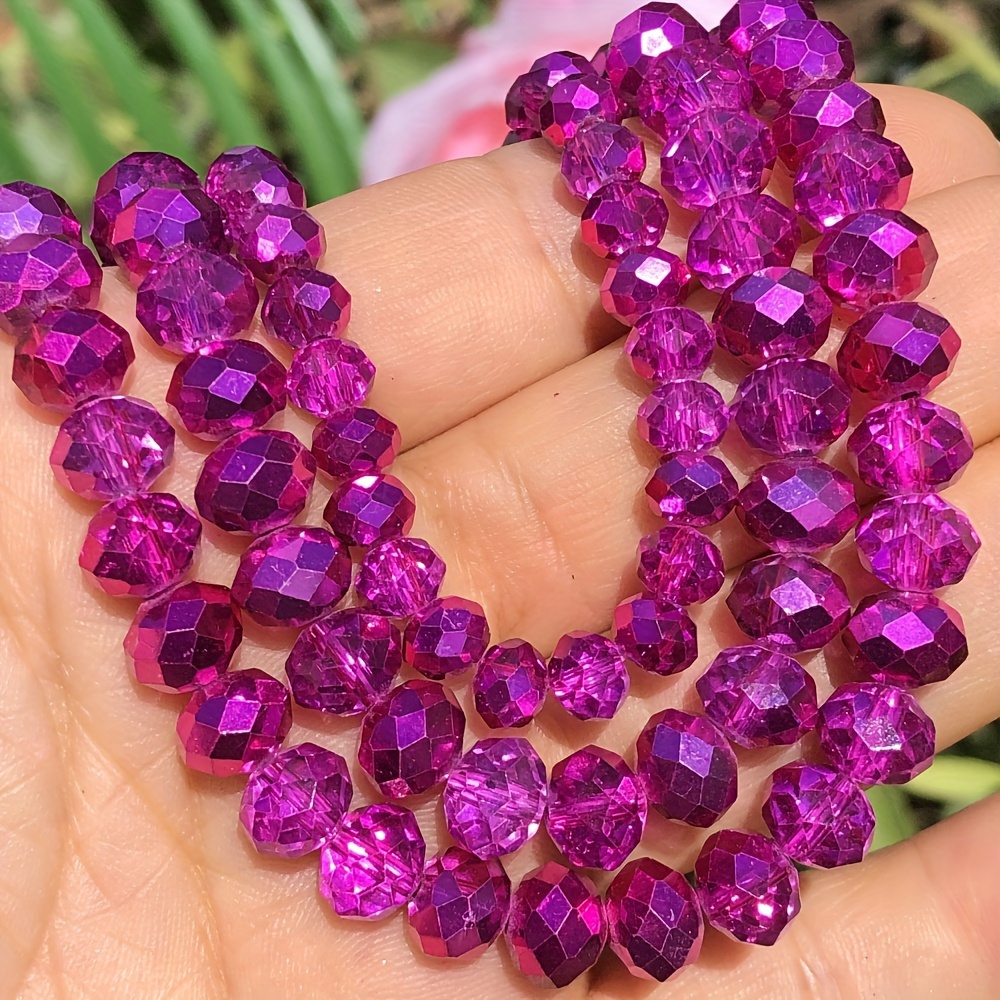 

Annebeads High-quality Artificial Crystal Beads, Multi-, Ab Purple Flat Round Loose Spacer Beads For Diy Bracelet, Necklace, Earrings, Jewelry Making Accessories - Assorted Sizes 4/6/8mm