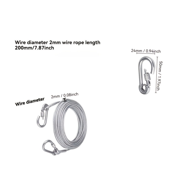 Zinc-Plated Steel Wire Rope Dog Leash, Durable & Rust-Resistant