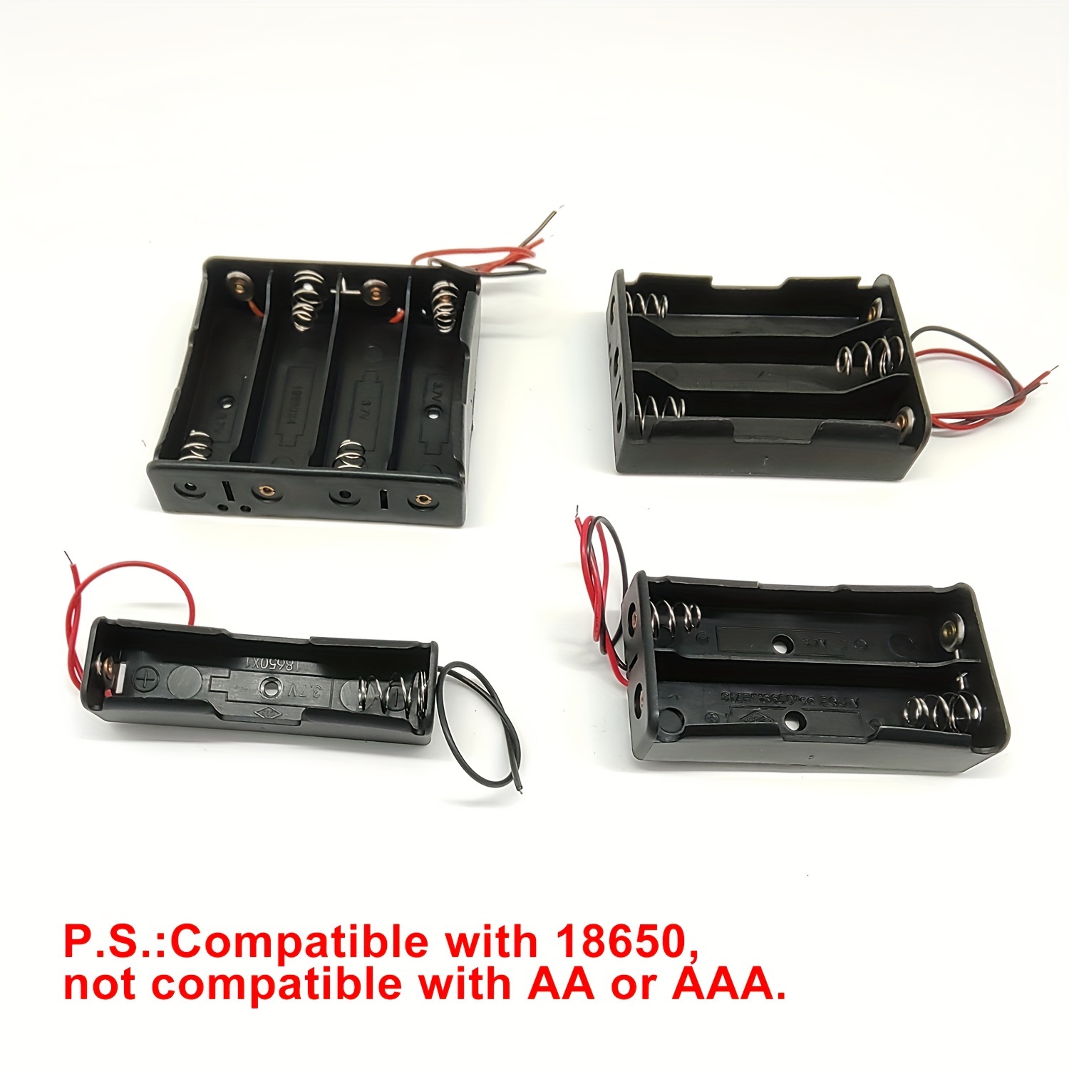 6 Pezzi 18650 Supporto Batteria, KUOQIY 3 x 3.7V 18650 Portabatterie con il Pin, con 2 Pezzi Custodia Batteria in Plastica e Cacciaviti e Viti (3 Solts