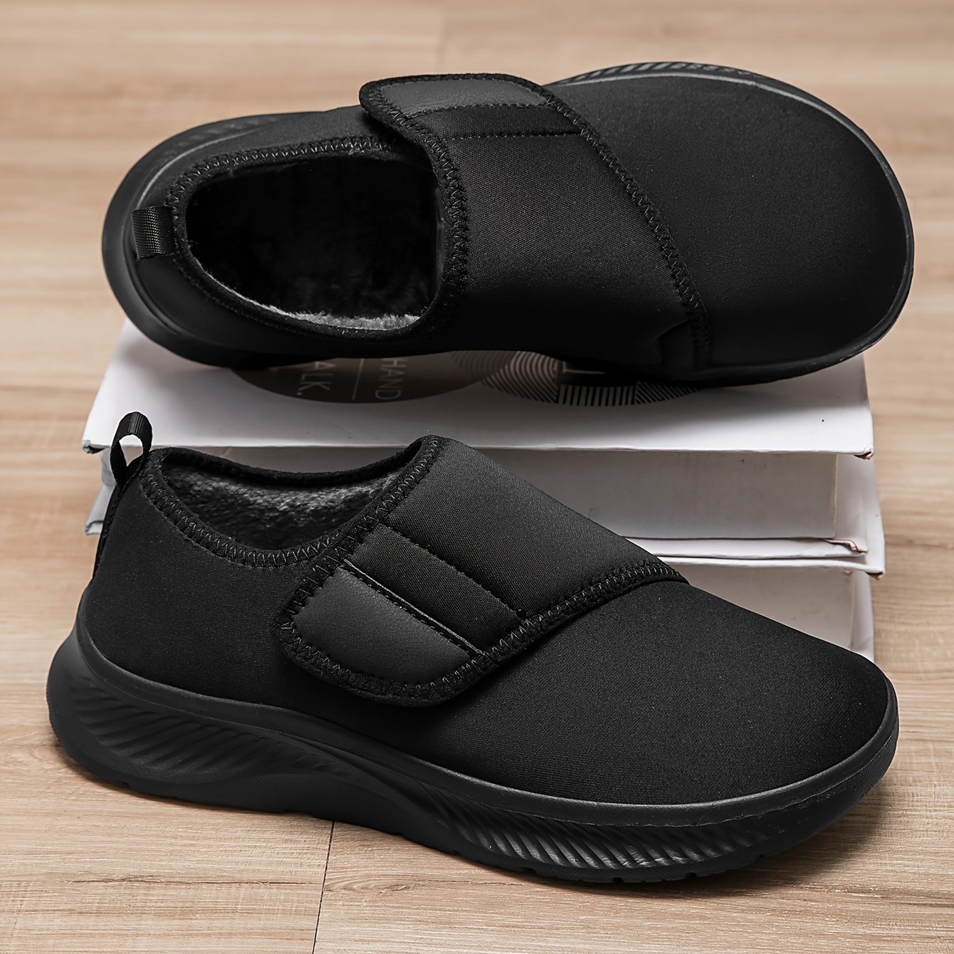 adjustable slip on extra wide   with thickened plush lining for     designed for wide feet and middle aged elderly individuals   boots are ideal for casual autumn winter wear as sneaker boots
