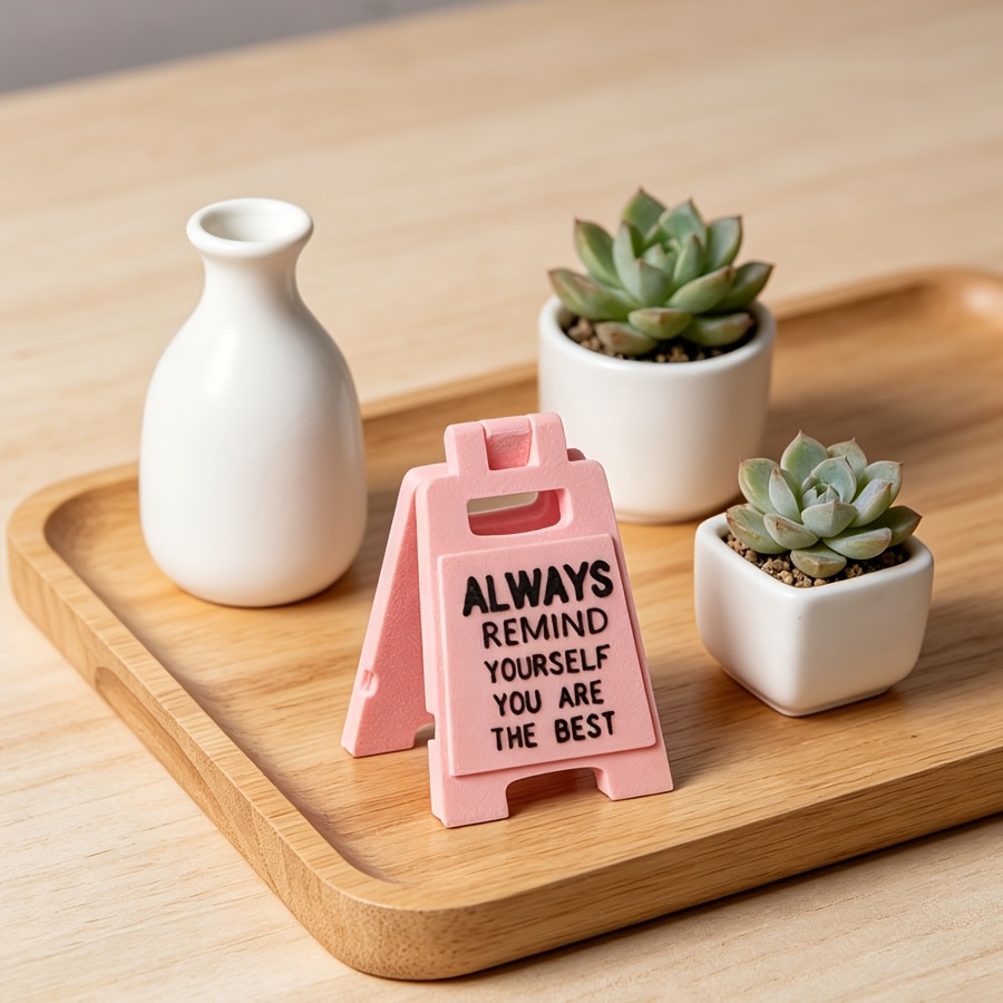 TEMU Motivational Small Plaque Desktop Decoration Ornament Holiday Gift Decorative Item Office Desk Decoration Ornament Desk Plaque 3d Printed